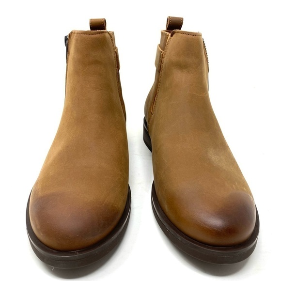 Clarks Memi Lo Dark Tan Leather Ankle Boots - Picture 3 of 8